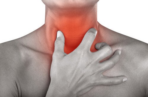 A painful throat is an indicator of a painful swallowing (odynophagia) pictures